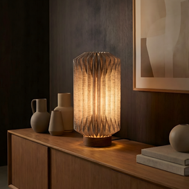 Tafellamp Luki 1-lichts grijs Ø22 cm