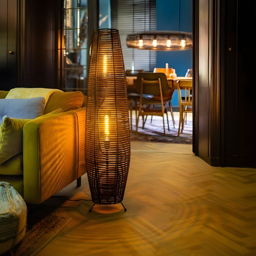 Moderne vloerlamp Cocoon 2-lichts zwart