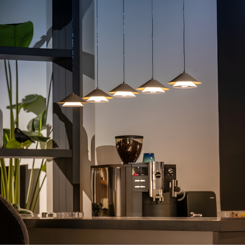 Retro design hanglamp Jens 5-lichts taupe