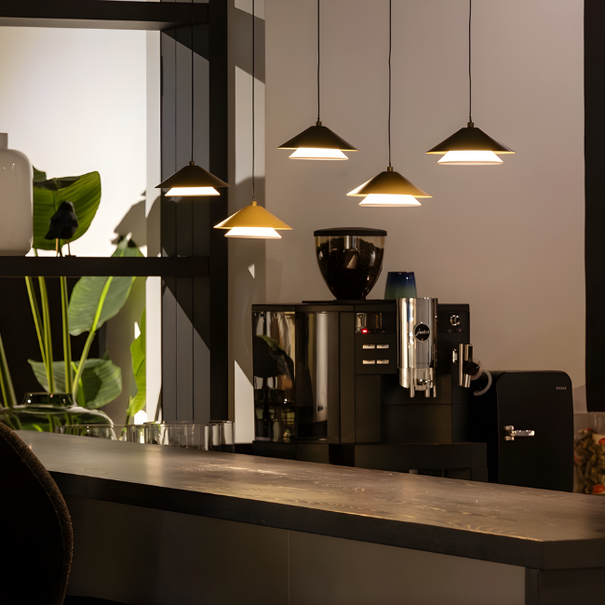 ETH Retro design hanglamp Jens 5-lichts taupe