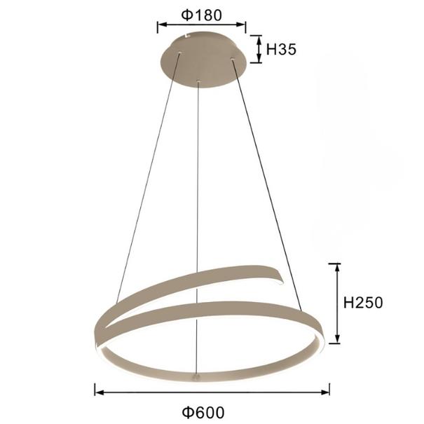 ETH Modern hotel chique hanglamp Remona 40W Champagne Ø60 cm