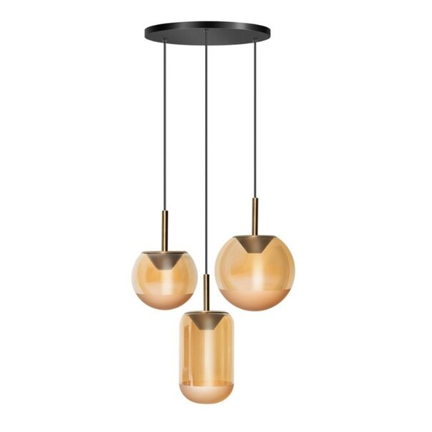 ETH Hotel chique design hanglamp Yvonne 3-lichts getrapt brons