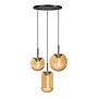 Hotel chique design hanglamp Yvonne 3-lichts getrapt brons