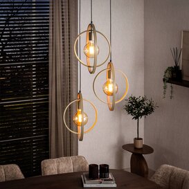 Hanglamp Ozon 3-lichts getrapt beige