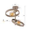 BelaLuz Moderne Japandi plafondlamp Hera 2-lichts beige