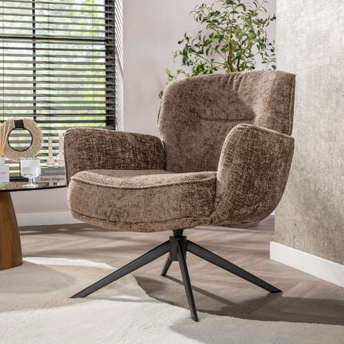 Modern hotel chique fauteuil Velora draaibaar Hoven champagne