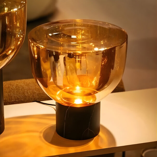 ETH Modern hotel chique tafellamp Lana 1-lichts small amber