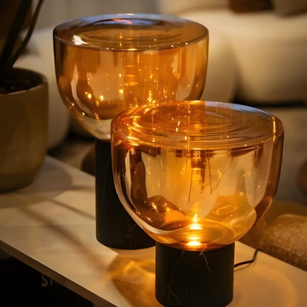 ETH Modern hotel chique tafellamp Lana 1-lichts small amber