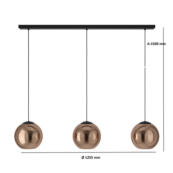 Stars of Light Moderne hanglamp Cordoba 3-lichts koper