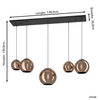 Stars of Lights Moderne hanglamp Cordoba 5-lichts koperkleurig glas