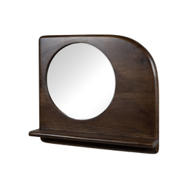 Wandschap Curaçao met spiegel walnut brown