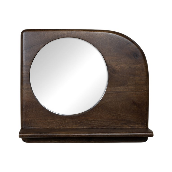 Nijwie Landelijk Japandi wandschap Curaçao met spiegel walnut brown