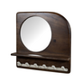 Landelijke Japandi kapstok Curaçao met spiegel walnut brown 45 cm