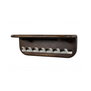 Landelijke Japandi kapstok Aruba 7 haken met hoedenplank walnut brown