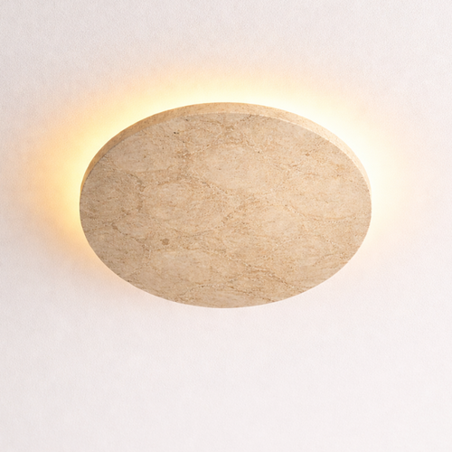 Moderne Japandi plafondlamp Alysia 1-lichts travertin 30 cm