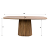 BelaLuz Modern landelijke eetkamertafel Drex zandkleurig mangohout deens ovaal 180 cm