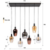 BelaLuz Modern design hanglamp Mirena 7-lichts mixed glass
