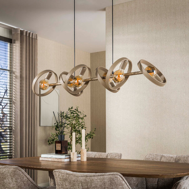 BelaLuz Moderne hanglamp Hera 6-lichts beige
