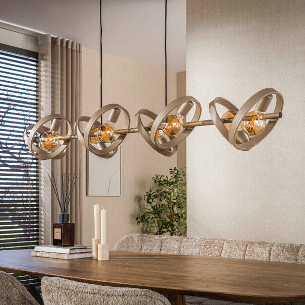 BelaLuz Moderne hanglamp Hera 8-lichts beige