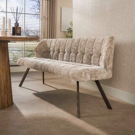 Eetkamerbank Axis Alura zand brons onderstel