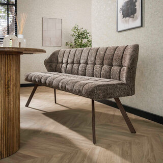 Eetkamerbank Axis Hoven taupe brons onderstel