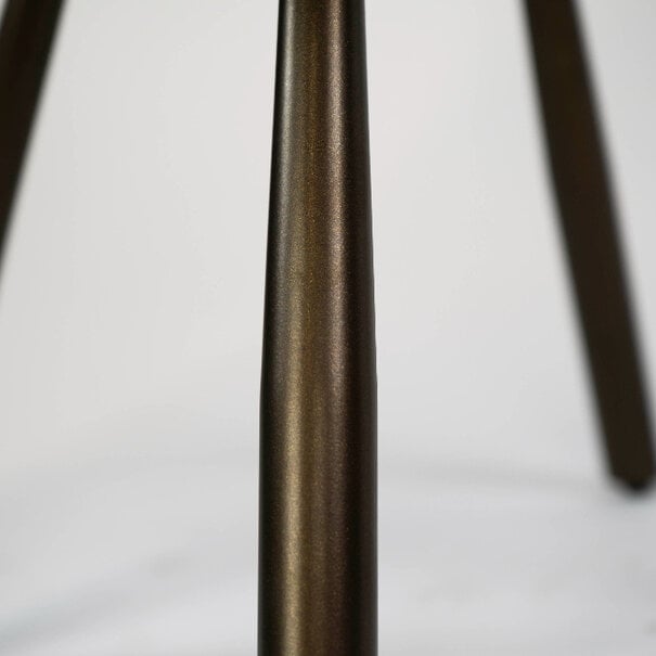 BelaLuz Eetkamerstoel Axis met wieltjes hoven taupe brons onderstel