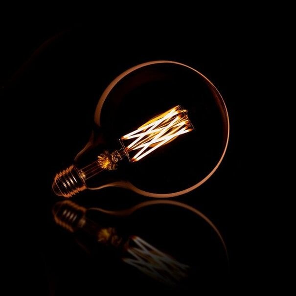 BelaLuz Lichtbron E27 LED 6W Ø12,5 cm bol Filament Amber Dimbaar