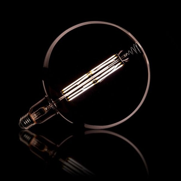 BelaLuz Lichtbron E27 LED 8W Ø20 cm Bol Filament titanium Dimbaar