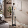 BelaLuz Modern industriële vloerlamp Poly 5-lichts charcoal
