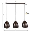 BelaLuz Modern industriële Hanglamp Monte 3-lichts Urban brown