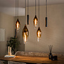 Modern industriële hanglamp Mara 7-lichts Sienna brown shaded glas
