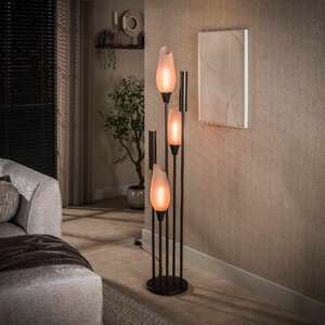 BelaLuz Modern design vloerlamp Phantom 5-lichts brown frosted glas