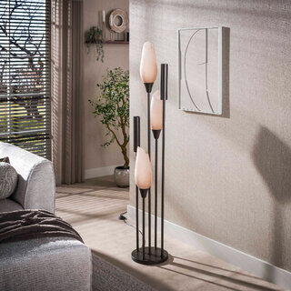 Vloerlamp Phantom 5-lichts brown frosted glas