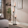 Modern industriële Vloerlamp Phantom 3-lichts Sienna brown frosted glas