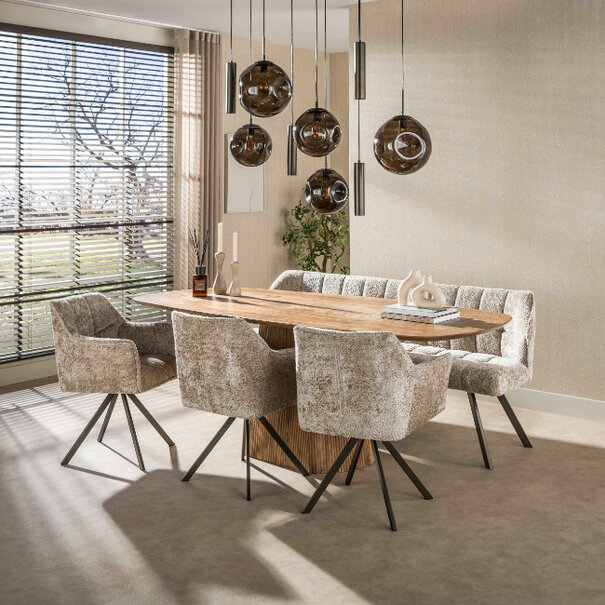 BelaLuz Modern hotel chique hanglamp Soraya 9-lichts Sienna brown