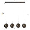 BelaLuz Modern hotel chique hanglamp Soraya 4-lichts Sienna brown