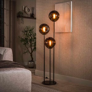 BelaLuz Modern hotel chique vloerlamp Soraya 3-lichts Sienna brown
