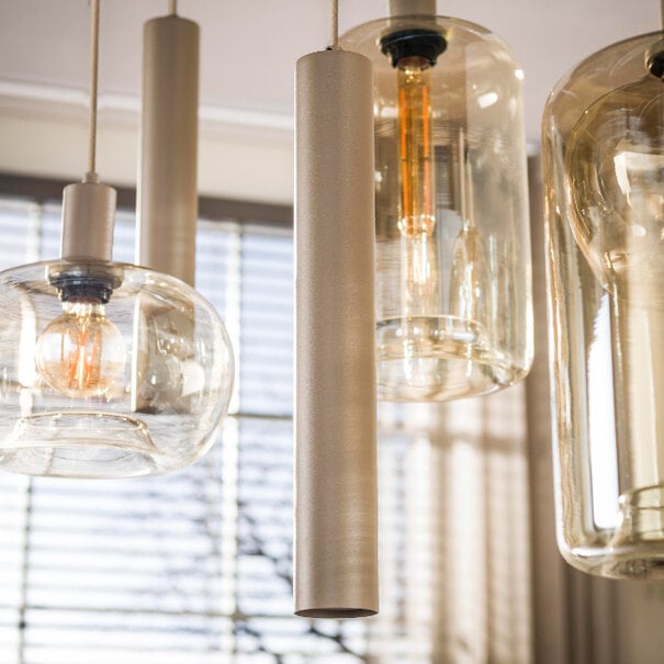 BelaLuz Modern hotel chique hanglamp Iselle 7-lichts beige