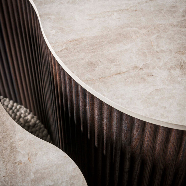 BelaLuz Moderne salontafel Sierra shamrock set van 2 Taj Mahal organisch