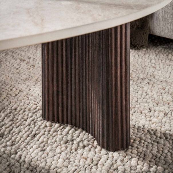 BelaLuz Moderne salontafel Sierra set van 2 Taj Mahal organische kiezelvorm