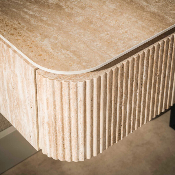 BelaLuz Hotel chique modern nachtkastje Romano zwevend 1-lade travertin