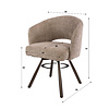 BelaLuz Modern hotel chique eetkamerstoel Icon cargo zand met brons onderstel