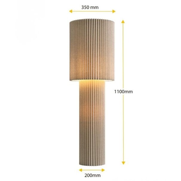 ETH Japandi vloerlamp Renate 2-lichts beige linnen 110 cm