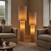 ETH Japandi vloerlamp Renate 2-lichts linnen 140 cm