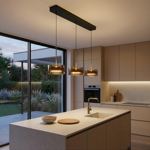 Modern design hanglamp Enzo 3-lichts brons 2700K dimbaar