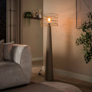 BelaLuz Modern industriële Vloerlamp Swirl 1-lichts Beige