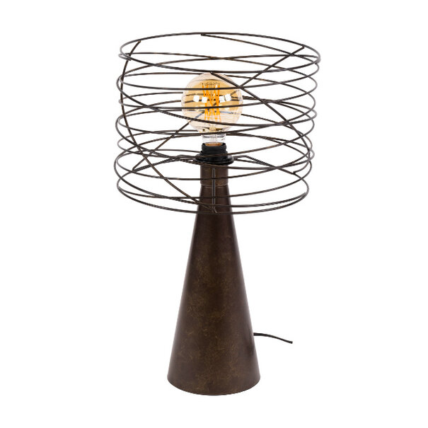 BelaLuz Modern industriële Tafellamp Swirl 1-lichts Urban brown