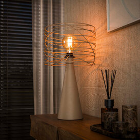 Tafellamp Swirl 1-lichts Beige