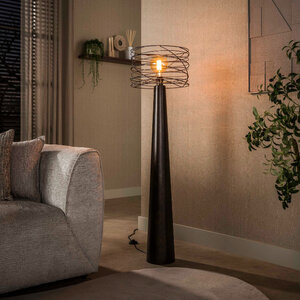 BelaLuz Modern industriële vloerlamp Swirl 1-lichts Urban brown