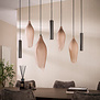 Modern industriële hanglamp Phantom 7-lichts Sienna brown-frosted